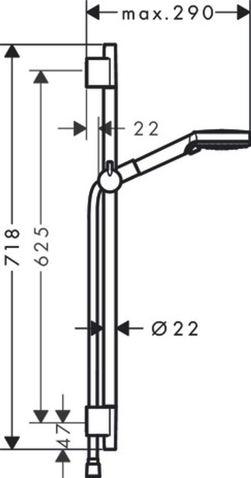 Hansgrohe-HG-Brausenset-Vernis-Blend-Vario-EcoSmart-Unica-650mm-mattschwarz-26423670 gallery number 1